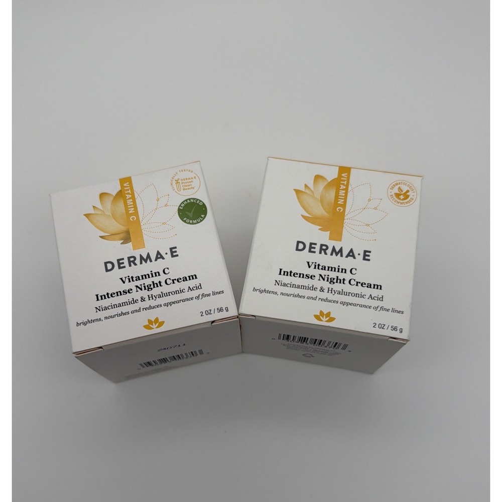 2x Derma-E Vitamin C Intense Night Cream 2 oz. Hyaluronic Niacinamide Acid